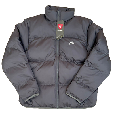 Nike Sportswear NSW Club Gray Puffer Jacket Size Men's Medium