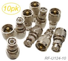 10-Pack BNC Male to UHF PL259 Male RF Coaxial Adapters, CablesOnline RF-U124-10