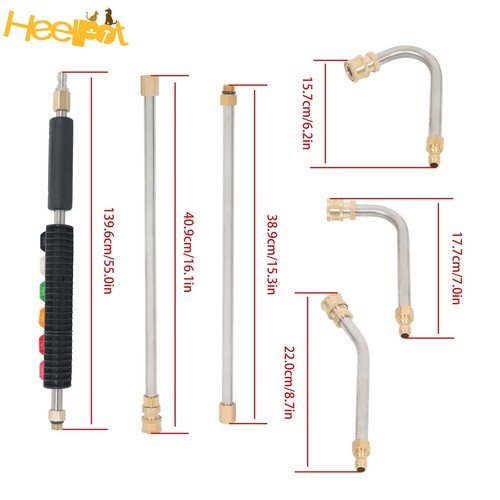 9 Pack 4000 Psi High Pressure Water Gun Extension Rod Set 1/4 Inch Quick Connect - Picture 2 of 12