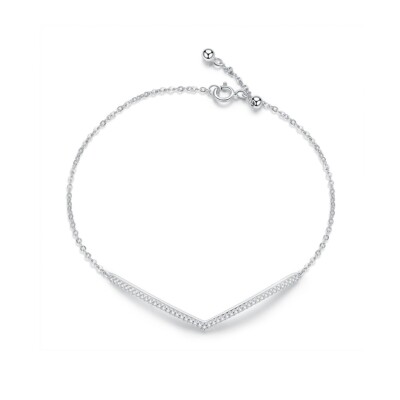 Neu Zirkon Armband S925 Silber Verstellbare Damen Armband