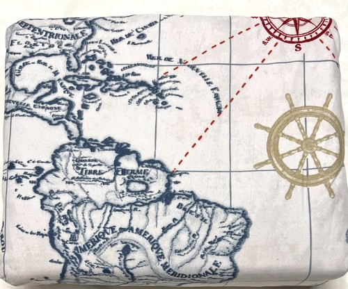 Nuevo Juego de Funda Nórdica King LightWeight 3P Navegador Mapa Náutico Marino Rojo Marino - Imagen 8 de 12