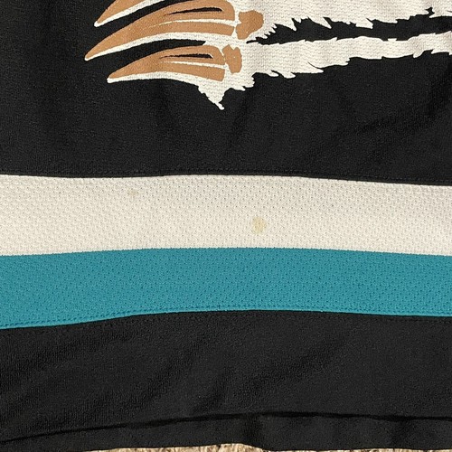 Vintage Starter Denver Utah Grizzlies Hockey Jersey IHL Mens M Black Teal - Picture 12 of 12