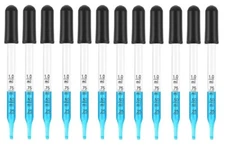 Medicine Art Essential Oils Eye Dropper Graduated 4" Straight Tip 1ml (12 Pack)