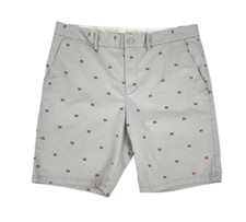 Mens Old Navy Ultimate Slim Flag Print Light Gray Chino Shorts - Sz 40