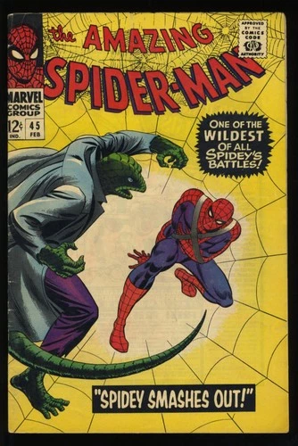 Amazing Spider-Man #45 FN+ 6.5 Romita Cover! 3rd App. Lizard! Marvel 1967