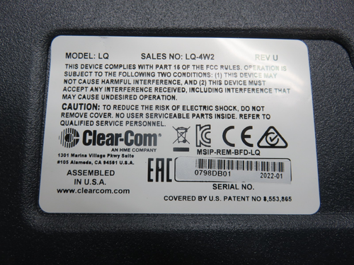 CLEAR-COM LQ-4W2 Portable 2-port 4-wire Interface w/ POWER SUPPLY - Afbeelding 5 van 5