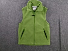 Columbia Vest Youth 8 Green Full Zip Fleece Outdoor Camp Hiking Classic