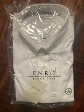 Enro white button-down collar 18 32-33 Non-iron shirt NWT vintage deadstock