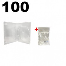 100 STANDARD Black Single DVD Cases 14MM /w Patented M-Lock Hub 100 OPP Bags