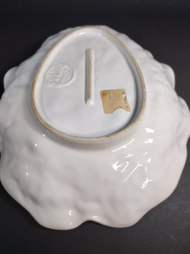 Subtil Portugal Vintage White Cabbage Leaf Serving Tray With Bowl Cracked - Picture 5 of 18