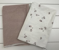 CARTER'S Cotton Flannel Receiving Blankets Brown White Jungle Animals Stripes
