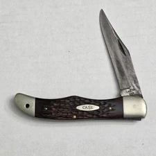 Vintage Case XX Pocket Knife 6165 SAB Hunter Jigged Bone Single Folding Blade