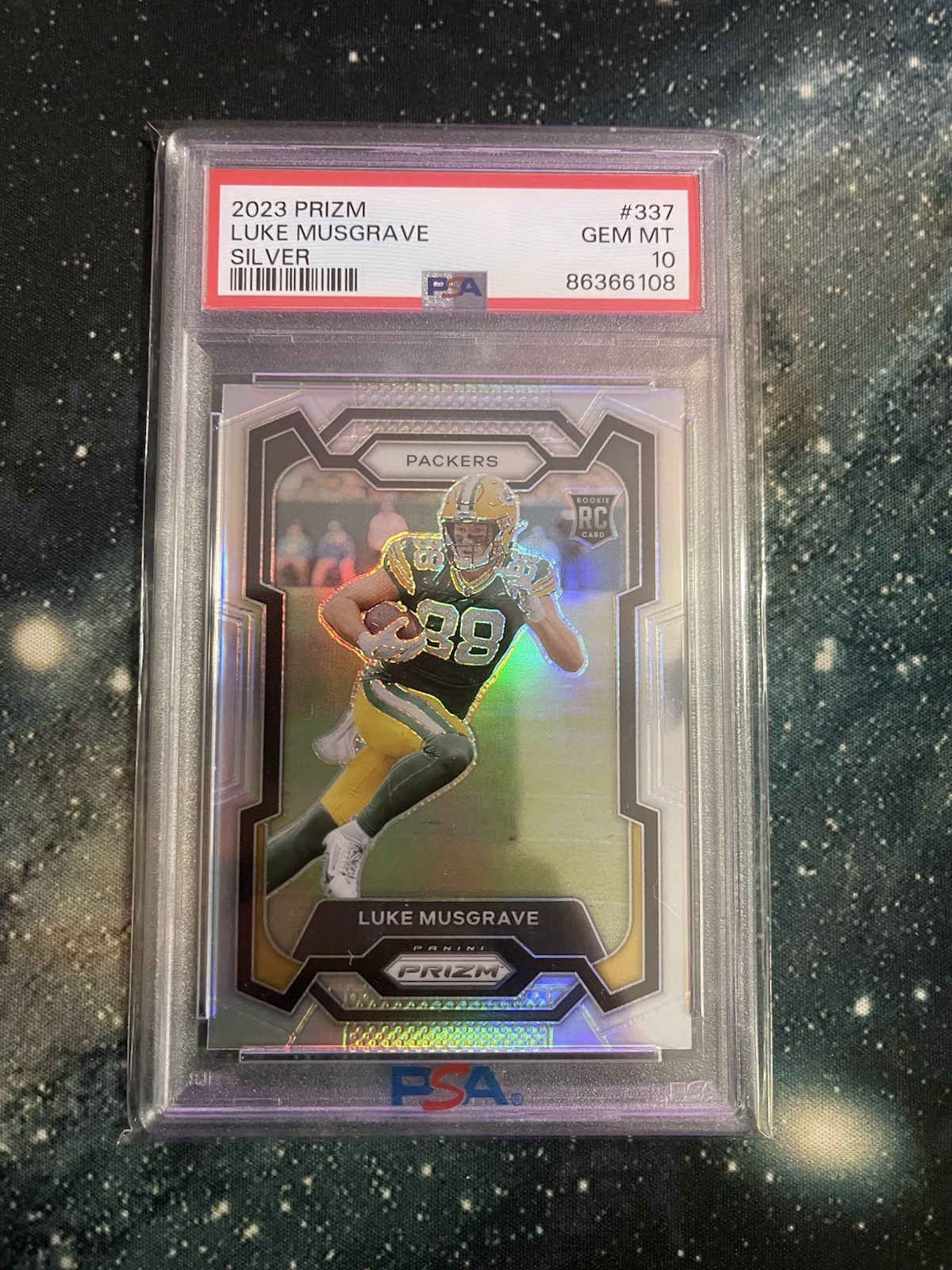 2023 Panini Prizm Luke Musgrave Silver Prizm #337 Packers RC PSA 10 💎GEM MINT💎