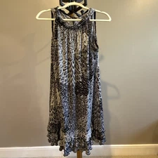 MSK Women's Size Large Black White Tunic Dress