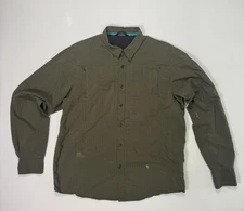 Arcteryx Shirt Mens Large Green Plaid Button Up Outdoor Hiking
