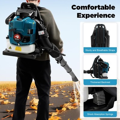 4 Takt Rucksack Benzin Laubbläser 7000U/min Akku Garten Luftgebläse Outdoor