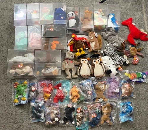 Lot of 43 Collectible Beanie Babies Vintage with Tags Some Rare