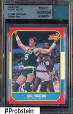 1986-87 Fleer #119 Bill Walton Celtics Jersey Fusion GU Patch BGS Authentic