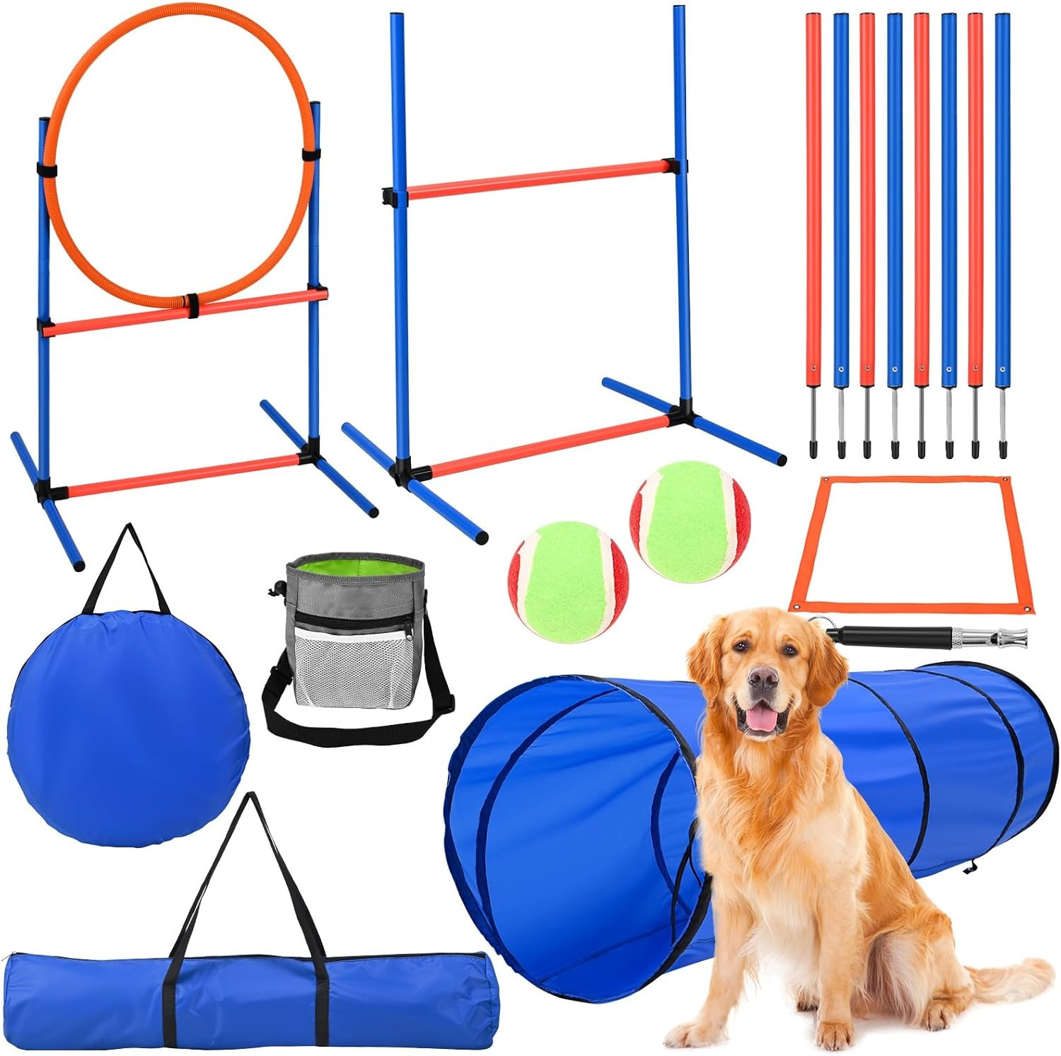 70 Pezzi Agility Dog: Kit Completo Ostacoli per Cani di Taglia Grande