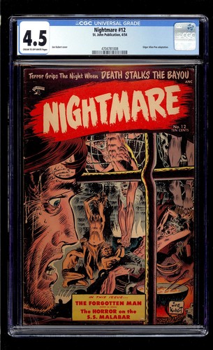Nightmare #12 1954 CGC 4.5 VG+ C/OW High Definition Scans**