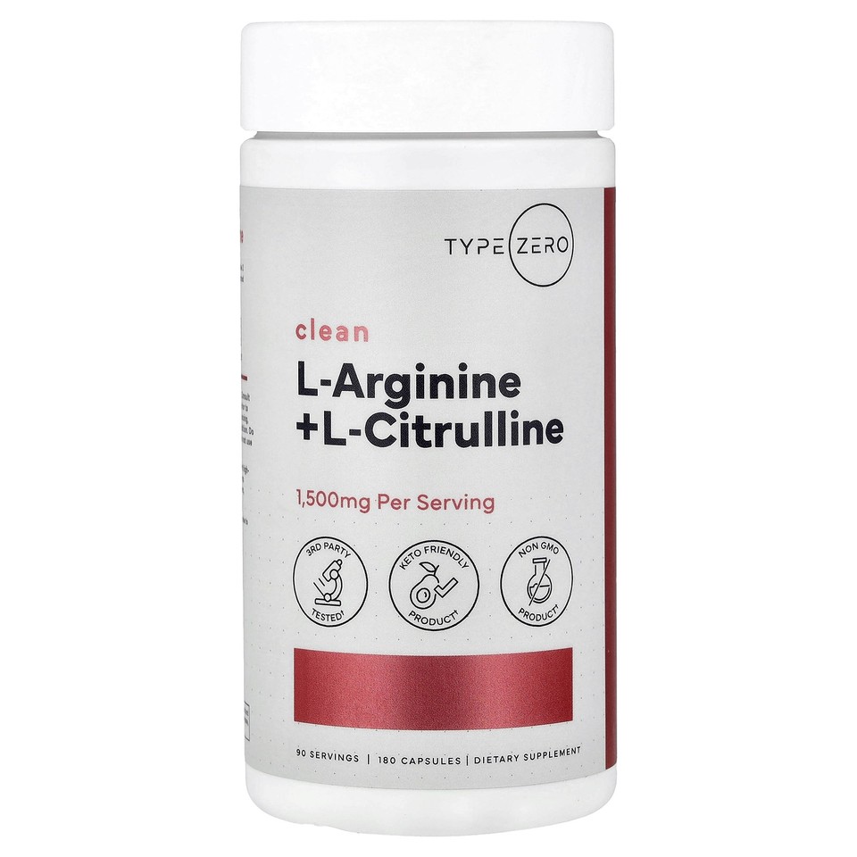 Clean, L Arginine + L Citrulline, 180 Capsules