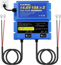 2 Bank Marine Battery Charger 12V 20A 10A/Bank LiFePO4 Lithium Battery Charger