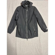 New Balance Black Hooded Windbreaker Jacket Womens Small Full Zip RN130893