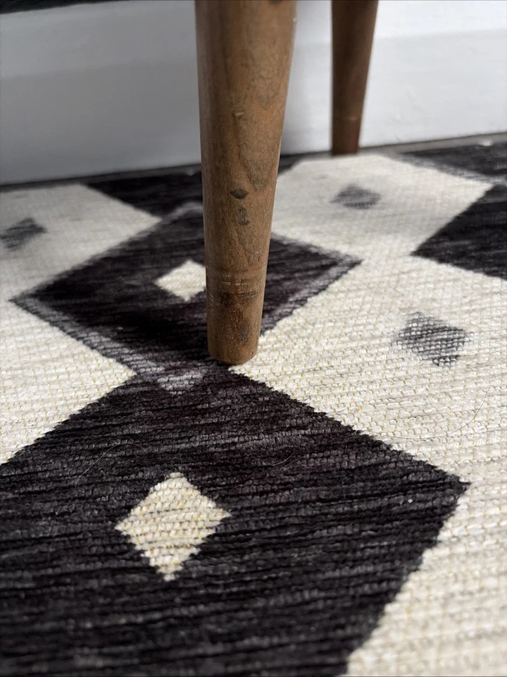 Vintage Plant Stand Table Red Gold Wooden Retro Mid Century - Image 3 of 4