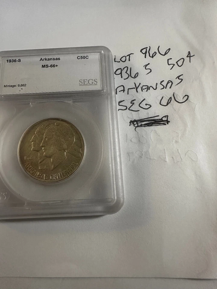 1936-S Arkansas Commemorative Half Dollar   Lot#966 - Image 2 of 4