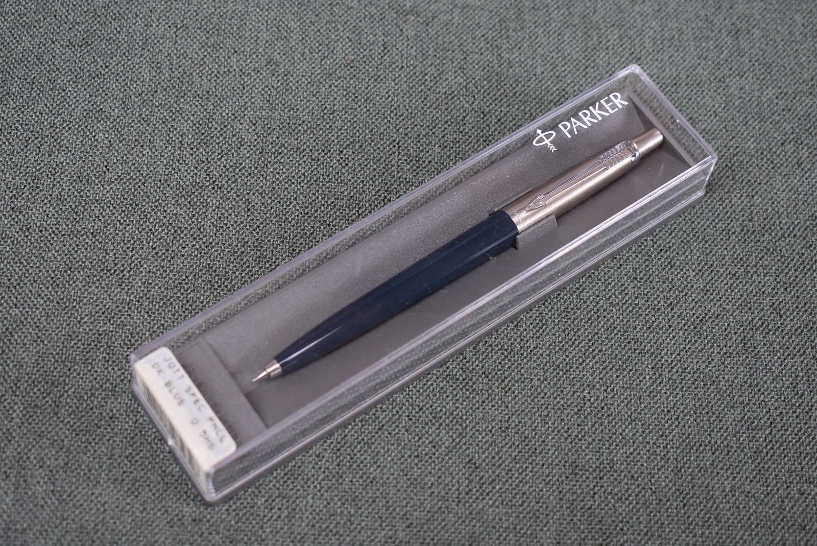 Vintage Collectable PARKER Jotter Pencil in Blue & Stainless Steel BOXED