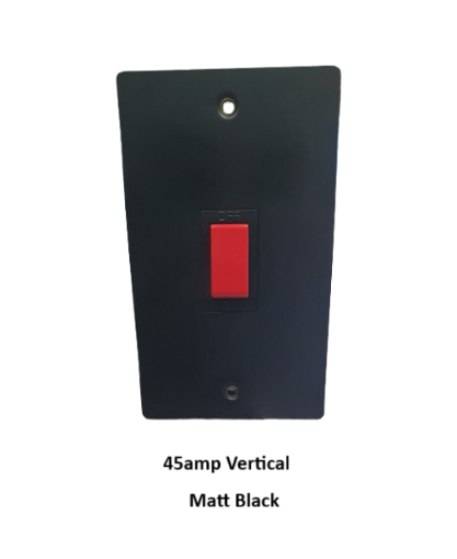 Volex Matt Black Cooker Switch Vertical 45AMP Switch Tall Switch 45a