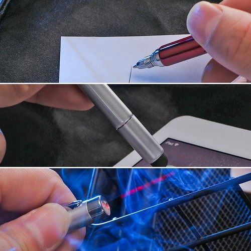 6-in-1 Stylus Pencil Powerful Laser Pointer Remote RED Laser Pen Writing Pen - Photo 6 sur 16