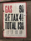 VINTAGE BOB LEE DOUBLE SIDED METAL PETRO  SIGN-RARE w/ATTACHMENT HARDWARE
