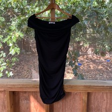 Reformation Raydon Knit Black Off The Shoulder Dress Size M