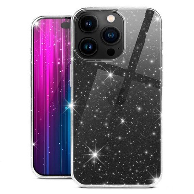 Hülle für iPhone 15 Pro Glitzer Hülle Weich Soft Grip Silikon Case Schutz Cover