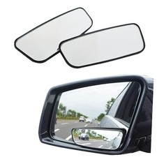 2 Pcs Blind Spot Mirror Rectangular Framed Curved Wide-angle Rearview Mirror