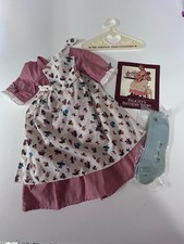 AMERICAN GIRL PLEASANT COMPANY FELICITY DOLL BIRTHDAY STORY PINNER DRESS OUTFIT