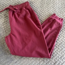 Mandala Burgundy Equa-Tek Jogger Scrub Pants Womens Petite Large P-L Maroon
