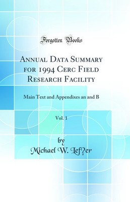 Annual Data Summary for 1994 Cerc Field Research Facility, Vol. 1