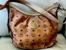 Beautifully Used MCM Visetos Monogram Hobo Shoulder Handbag