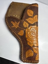 Vintage Tooled Leather Floral Western Gun Holster ROSES