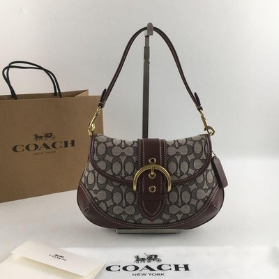 COACH CJ814 Soho Bag Signature Jacquard Maple Brown Shoulder