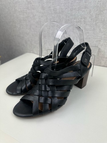 Clarks Women's Ralene Luster Heel Sandal Black Leather UK 5.5 D EUR 39 - Picture 6 of 10