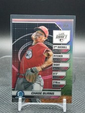 2024 Bowman Draft Chase Burns Chrome Draft Night Refractor /250 Reds