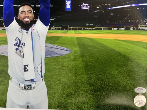 TEOSCAR HERNANDEZ DODGERS SIGNED 16X20 2024 HOME RUN DERBY CHAMPION PHOTO PSA - Picture 3 of 4
