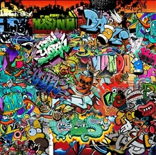 Graffiti Street Art Big  Sticker Bomb sheet tablet Vinyl Decal Wrap Van Car desk