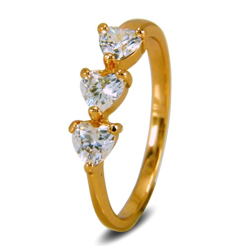Herz Ring simulierter weißer Diamant 18 kt Gold gefüllt Liebe RG123 UK-Größe O Q S U - Bild 5 von 5