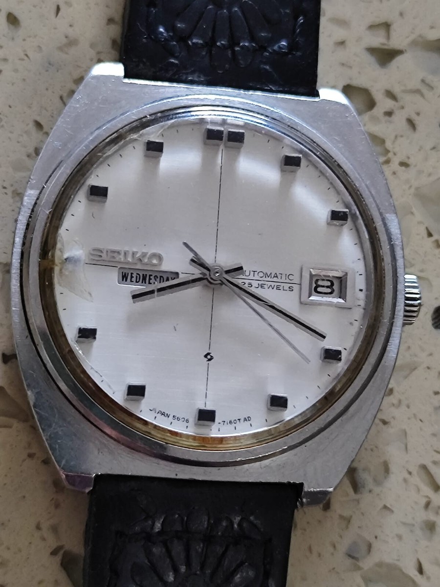 SEIKO 5606-7100 AUTOMATIC men's Wristwatch white Dial Working | eBay