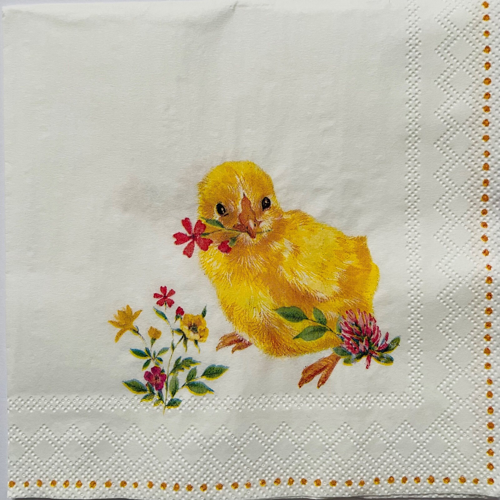 4 Cocktail paper napkins Chicks Chicken Floral Easter Farm Birds for decoupage