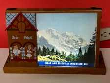 ANHEUSER BUSCH CLEAR AND BRIGHT AS THE MOUNTAIN AIR BEER LIGHTED SIGN